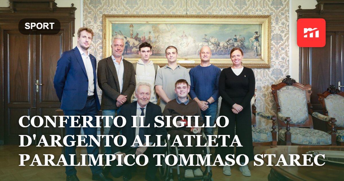 Conferito il Sigillo d'Argento all'atleta paralimpico Tommaso Starec