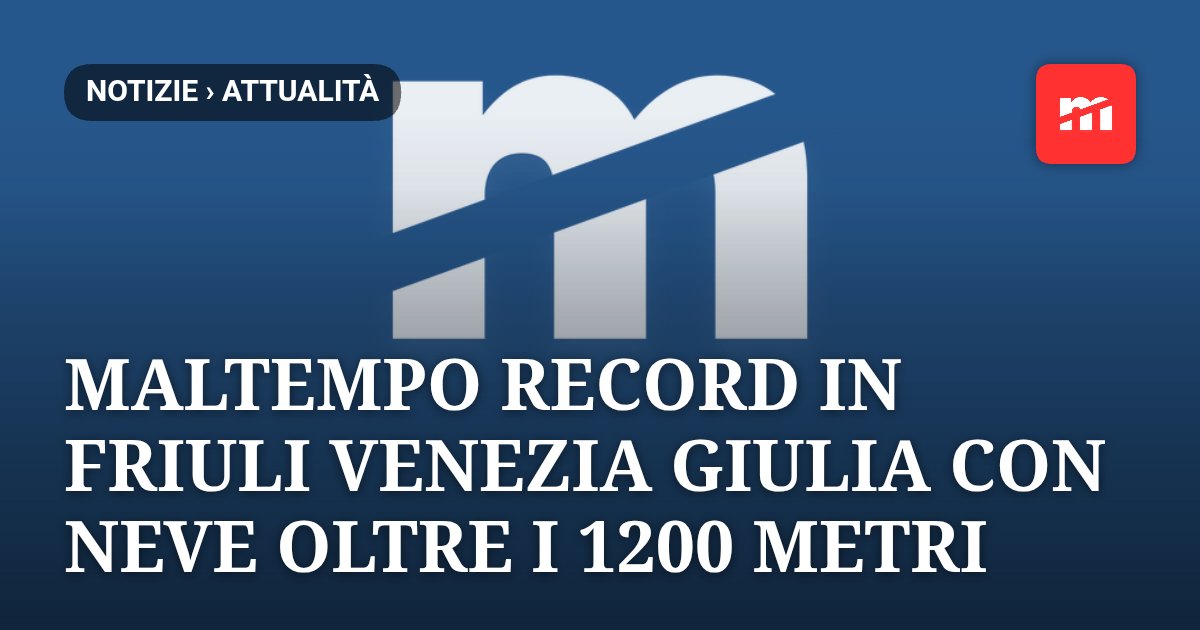 Maltempo record in Friuli Venezia Giulia: 348 mm di pioggia in un giorno, neve in arrivo oltre i 1.200 metri
